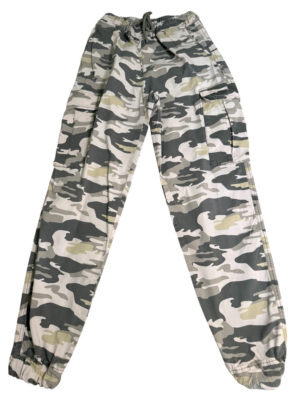envy Green & Gray Camo Boot Cut Cargo Pants